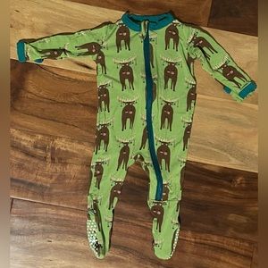 Christmas Reindeer footed pajamas